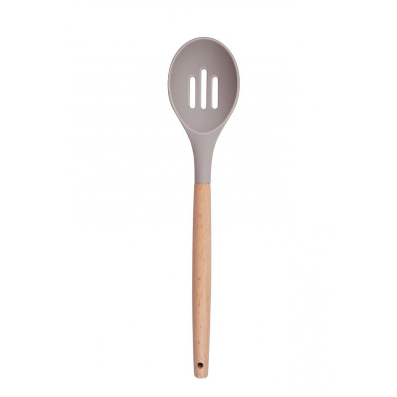 Set ustensile bucatarie Love cooking by Krasino, bej, silicon, lemn, metal, 12 piese