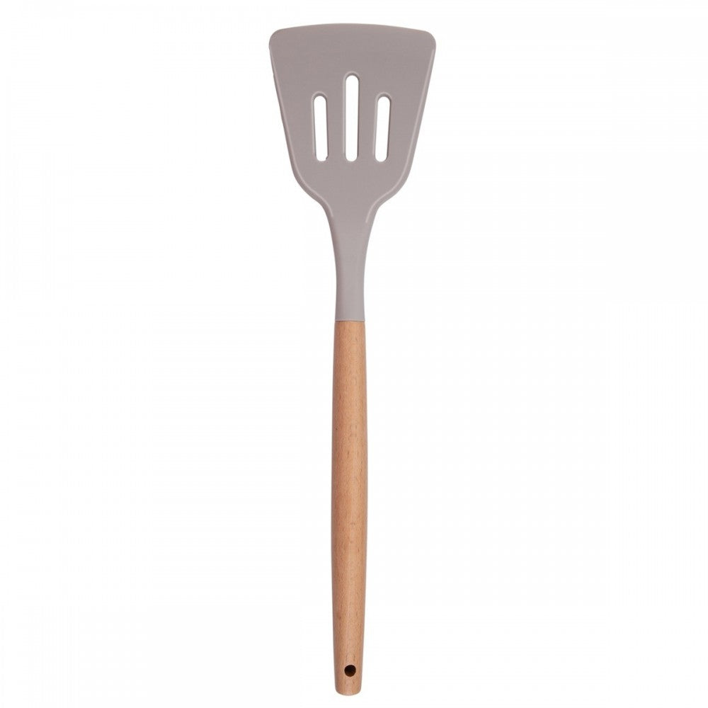 Set ustensile bucatarie Love cooking by Krasino, bej, silicon, lemn, metal, 12 piese