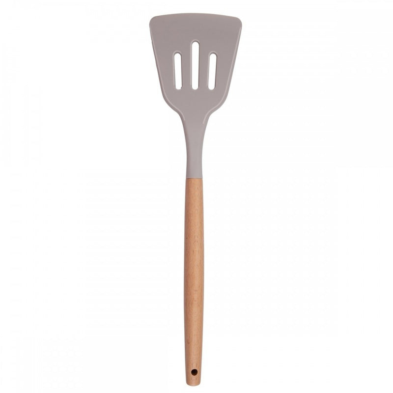 Set ustensile bucatarie Love cooking by Krasino, bej, silicon, lemn, metal, 12 piese