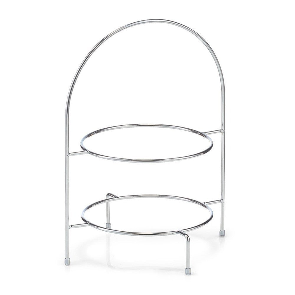 Stand de servire, Zeller XXL, Otel cromat, Alb/Argintiu