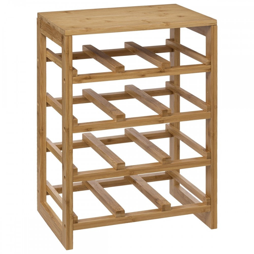 Raft Stories, pentru 12 sticle de vin, bambus, 35 x 24 x H47 cm
