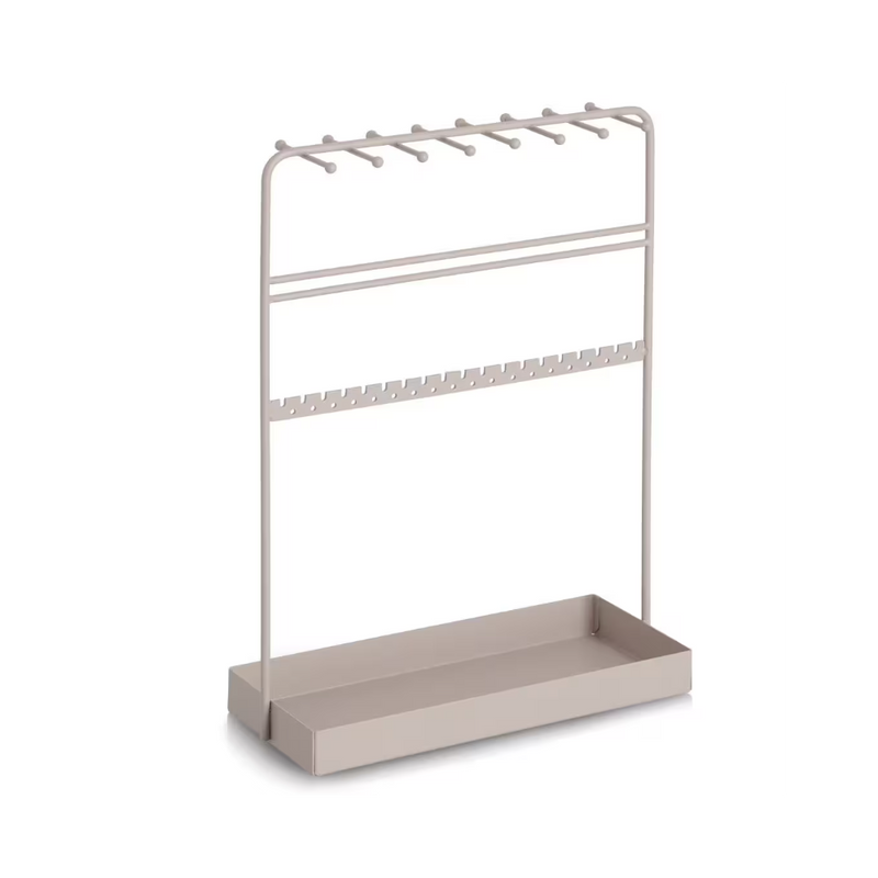 Suport bijuterii Atlanta, metal, gri, 24 × 10 × 33 cm