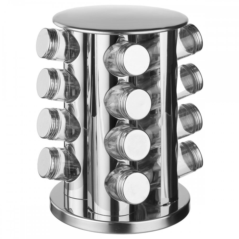 Suport condimente Islar, inox, 16 recipiente, 21 x H 28.5 cm
