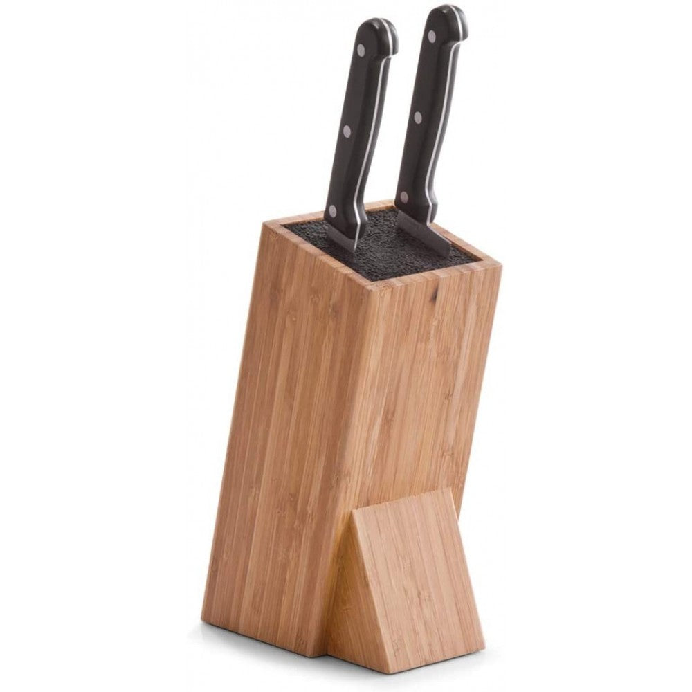 Suport cutite bambus, interior paie din plastic, 9,5 x 15 x 23,5 cm