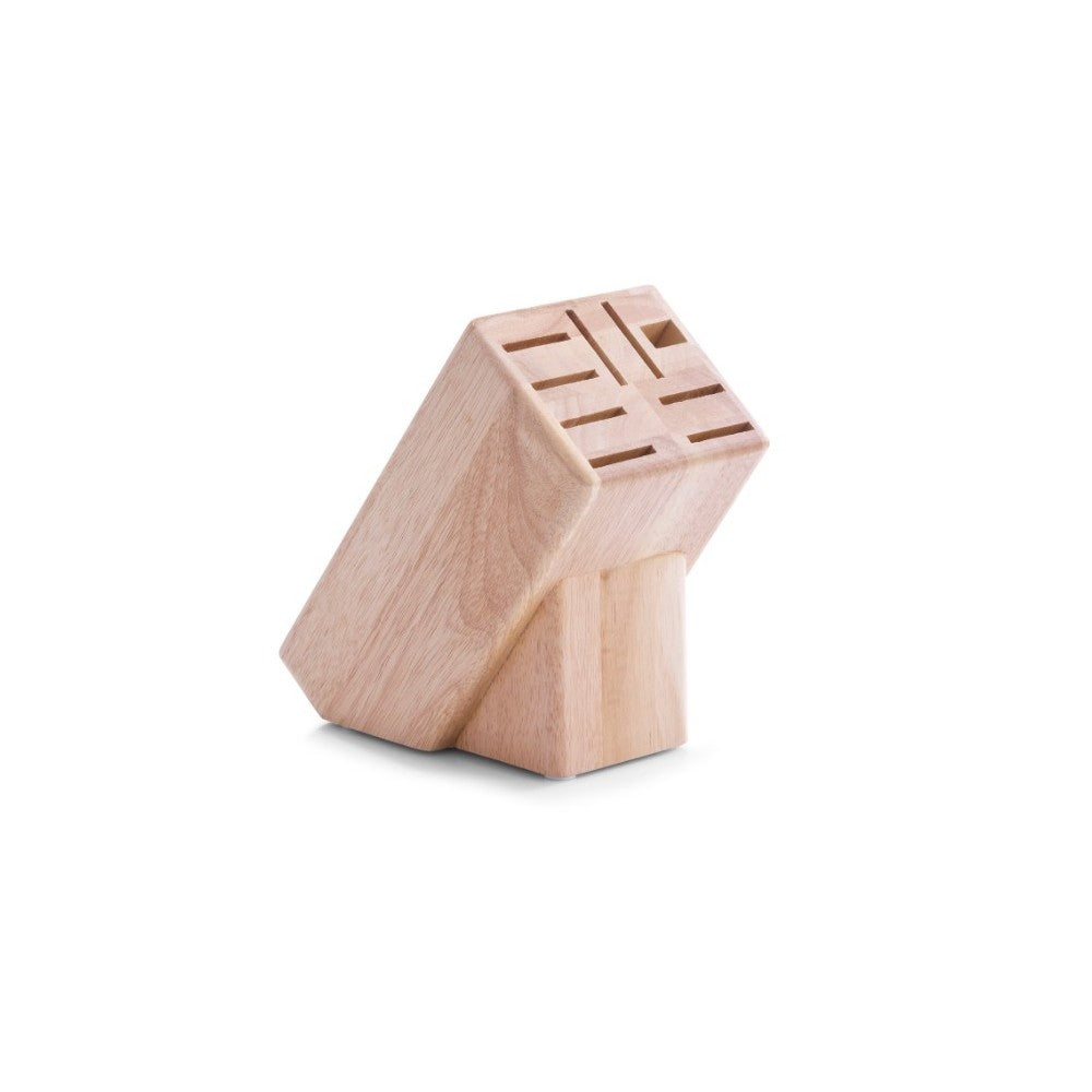 Suport cutite Rubber, lemn arbore de cauciuc, 12.5x22x25 cm