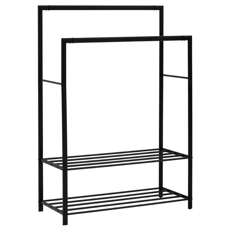 Suport haine dublu Athena, metal negru, 117 x 50 x H170 cm