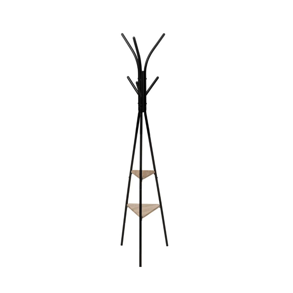 Cuier haine Jano, metal, vertical, 6 carlige, negru, 40 x H175 cm