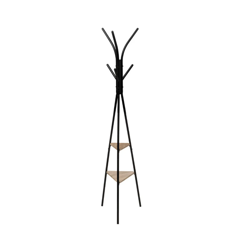 Cuier haine Jano, metal, vertical, 6 carlige, negru, 40 x H175 cm