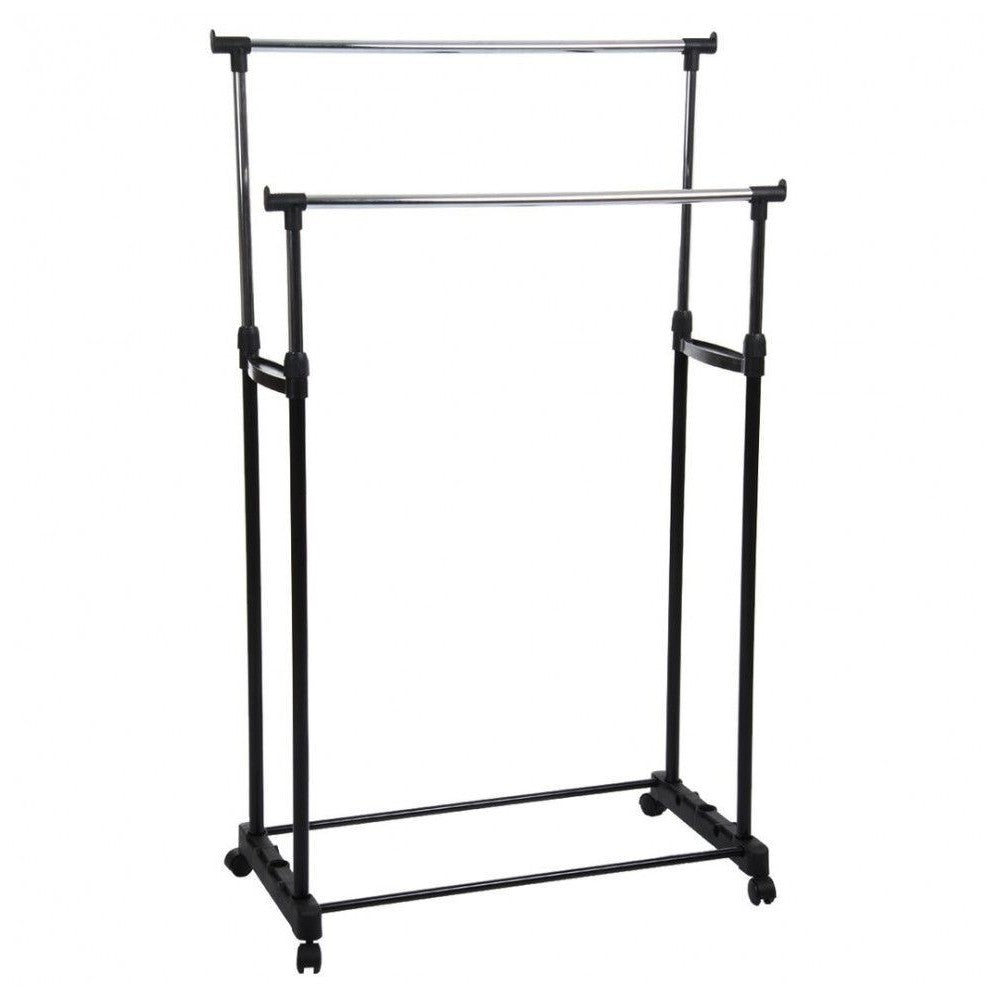 Suport haine mobil dublu 5five 84x42 x H. 96.5 / 170 cm