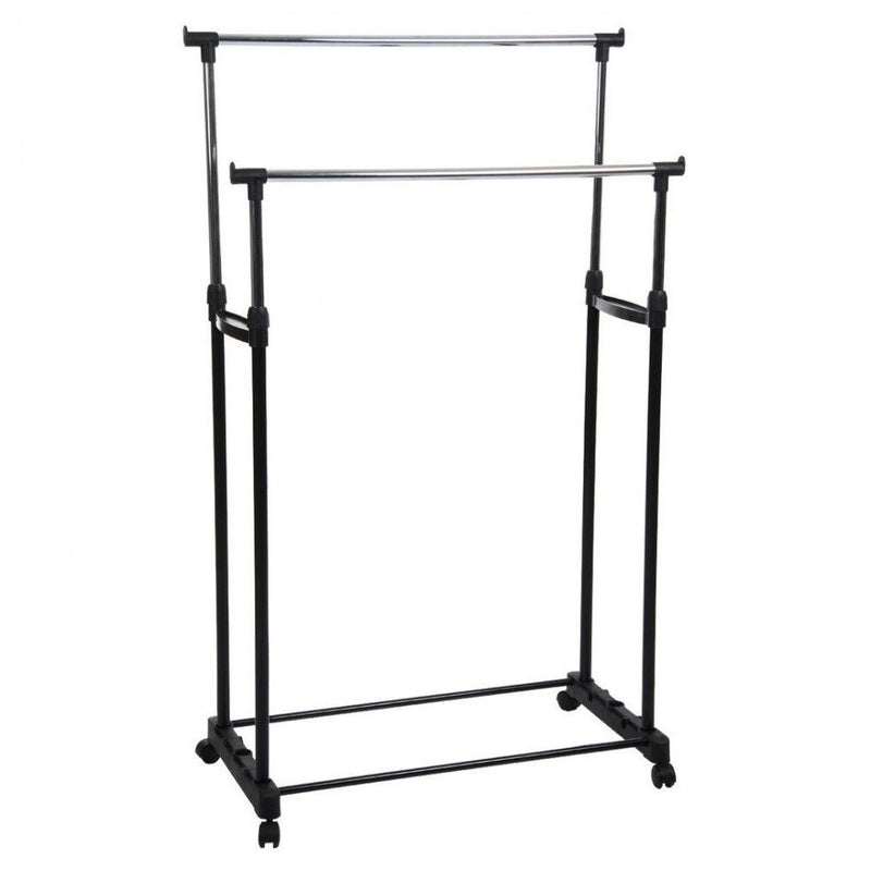 Suport haine mobil dublu 5five 84x42 x H. 96.5 / 170 cm