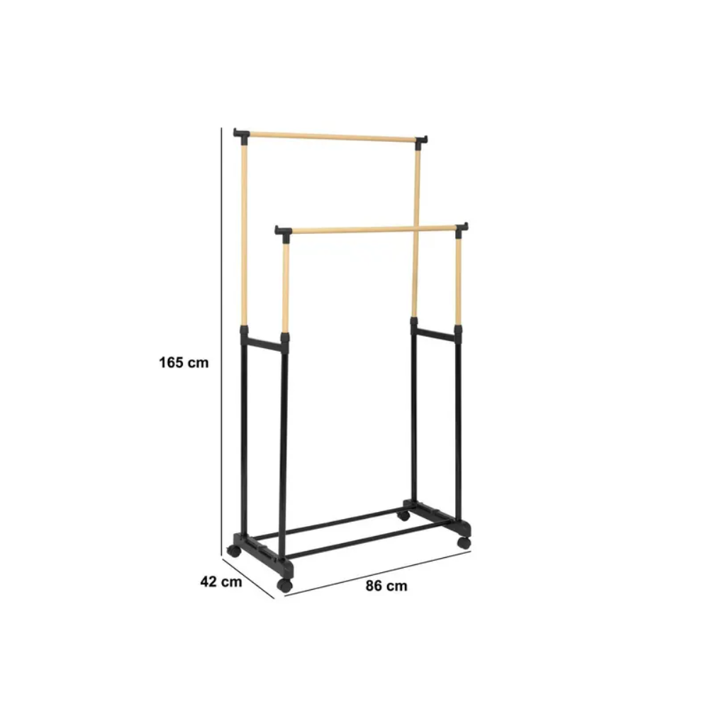 Suport haine playwood, metal, reglabil, 86 x 42 x H 168 cm