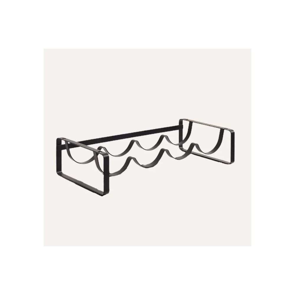 Suport 8 sticle de vin Metaxery, metal, negru, 41,4 x 20,2 x H 20 cm