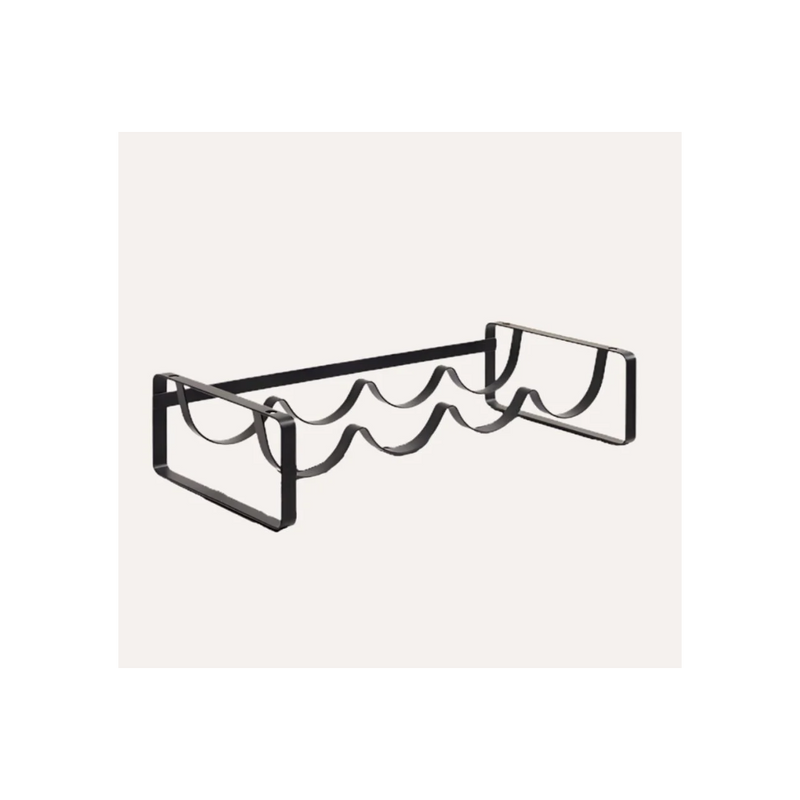 Suport 8 sticle de vin Metaxery, metal, negru, 41,4 x 20,2 x H 20 cm