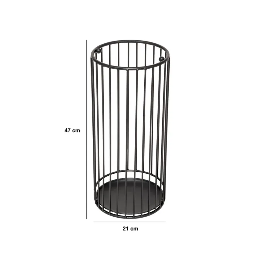 Suport umbrela Metty, metal, negru, 21 x H 47 cm