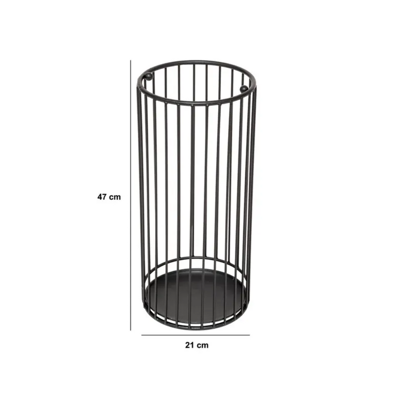Suport umbrela Metty, metal, negru, 21 x H 47 cm