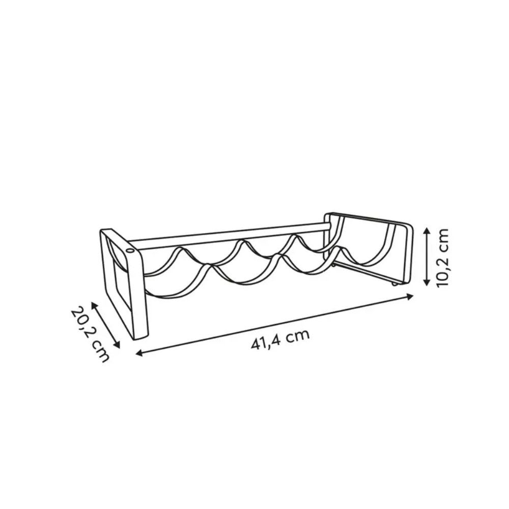 Suport 8 sticle de vin Metaxery, metal, negru, 41,4 x 20,2 x H 20 cm