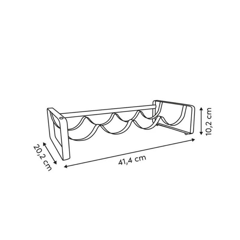 Suport 8 sticle de vin Metaxery, metal, negru, 41,4 x 20,2 x H 20 cm