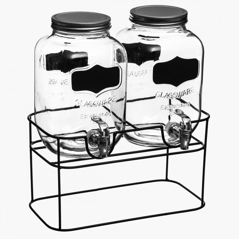 Set 2 recipiente limonada Elty, sticla, metal, 2 x 4 litri