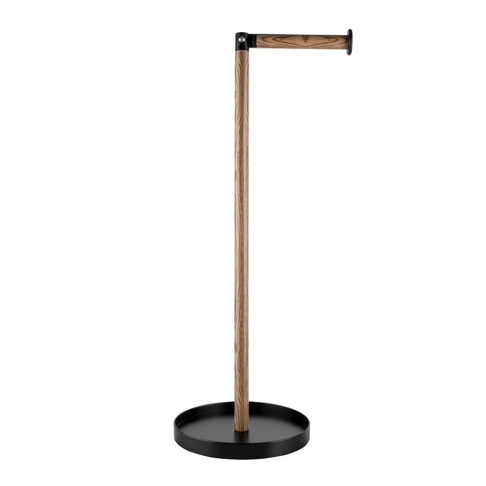 Suport hartie igienica Black Wood, otel, 54x24x18 cm