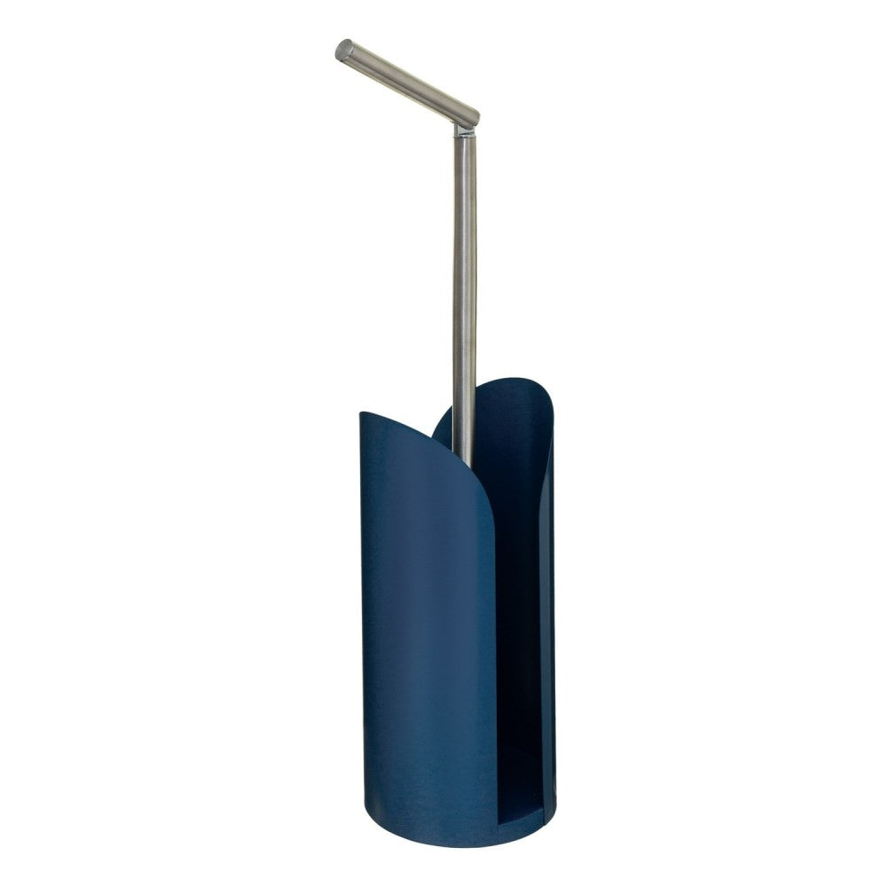 Suport hartie igienica Blue Mi, otel, 15 x 15 x H 59 cm