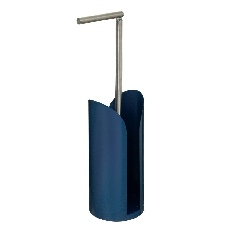 Suport hartie igienica Blue Mi, otel, 15 x 15 x H 59 cm