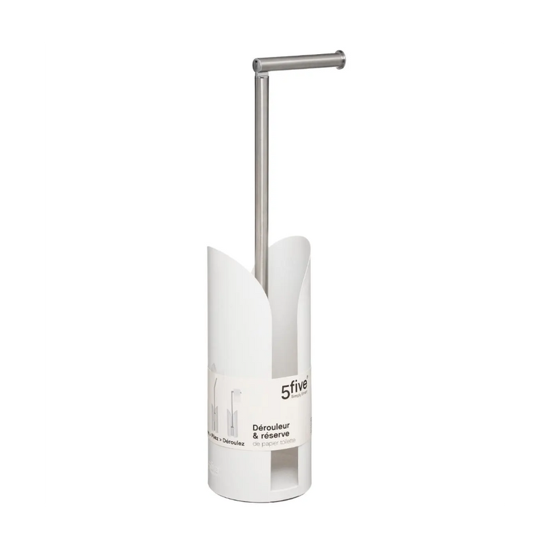 Suport hartie igienica White Mi, otel, 15 x 15 x H 59 cm