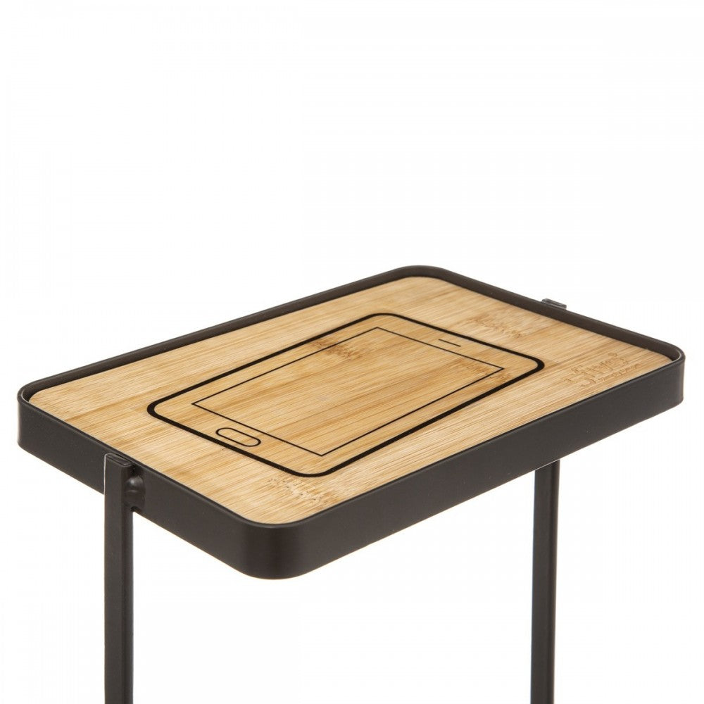 Suport hartie igienica Handy, metal, negru, 18 x 12 x 59 cm