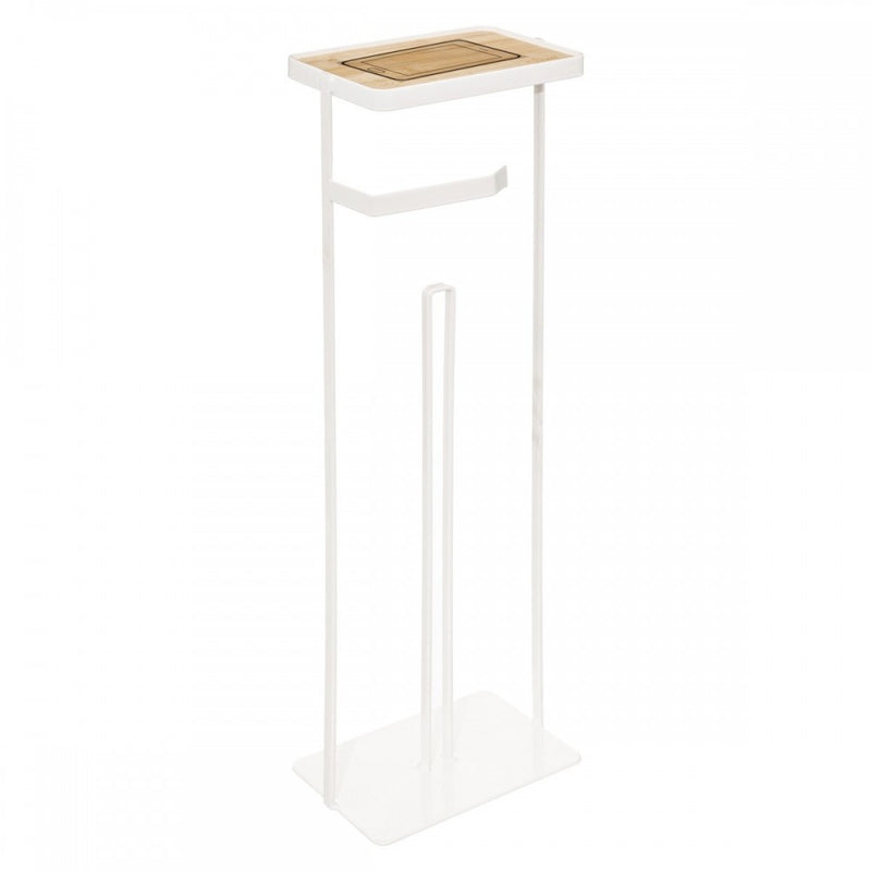 Suport hartie igienica Handy, metal, alb, 18 x 12 x 59 cm