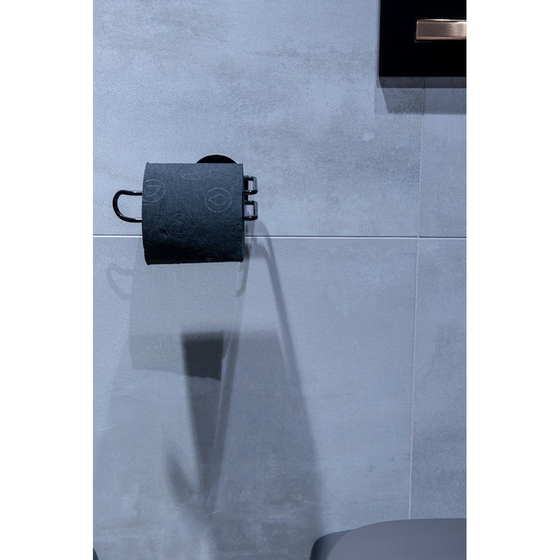 Suport pentru hartie igienica AWD Interior Chavez, otel, negru, 14,7 x 6 x 10 cm