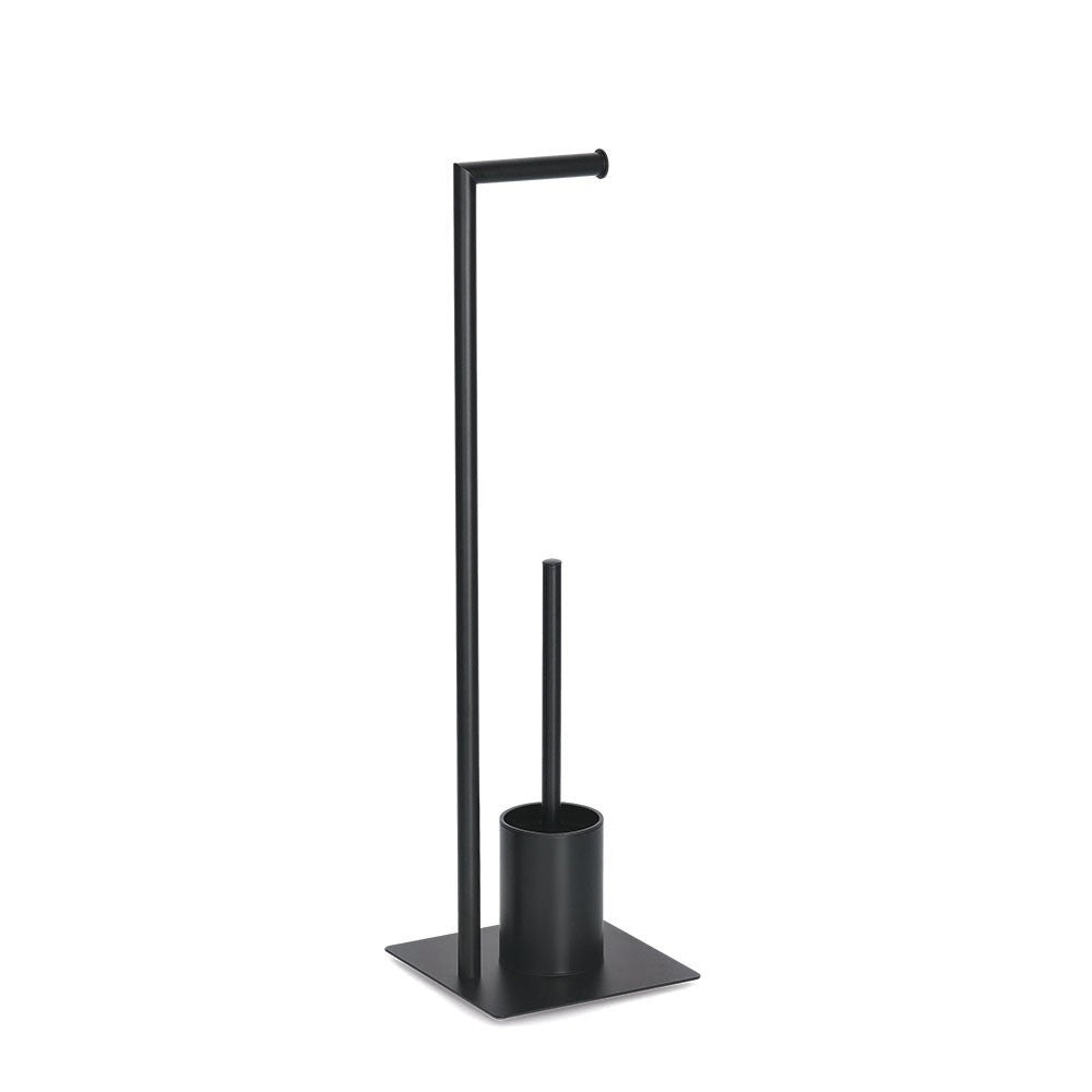 Suport perie si hartie toaleta Grondh, metal, negru, 20 x 20 x 70 cm