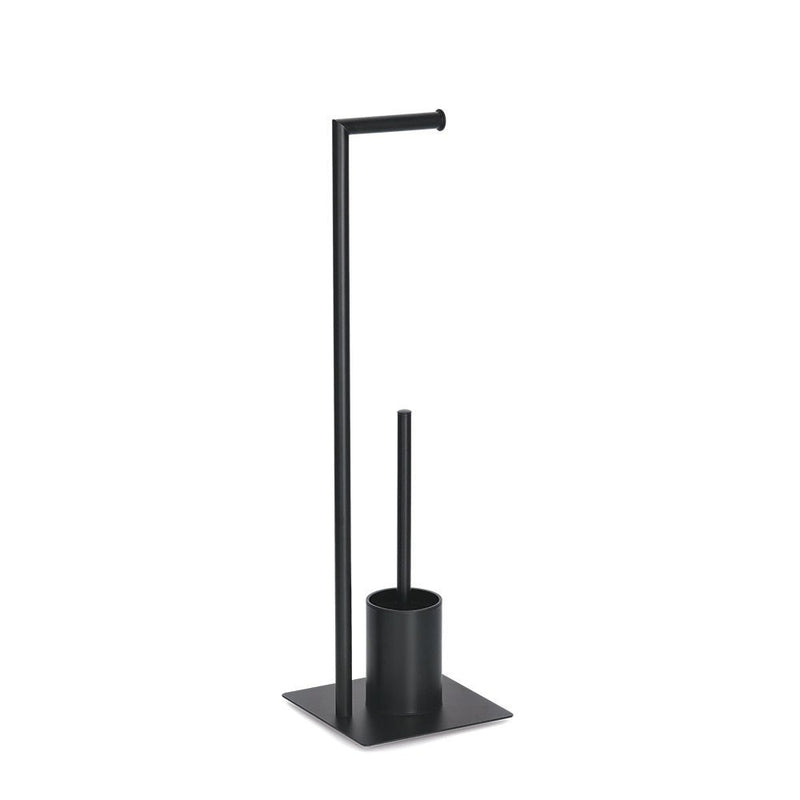 Suport perie si hartie toaleta Grondh, metal, negru, 20 x 20 x 70 cm