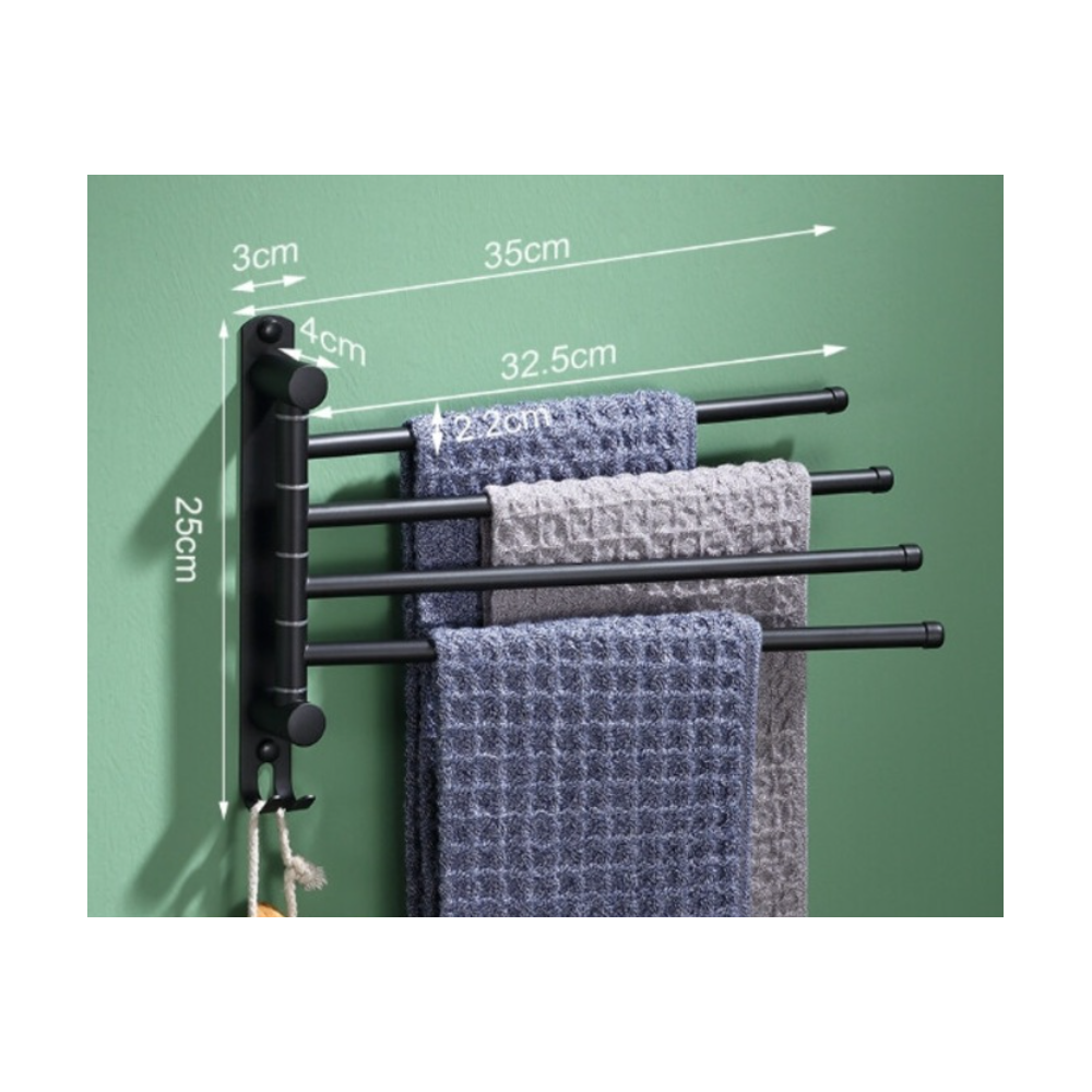 Suport prosoape Livit, metal, negru, 26 x 35 cm