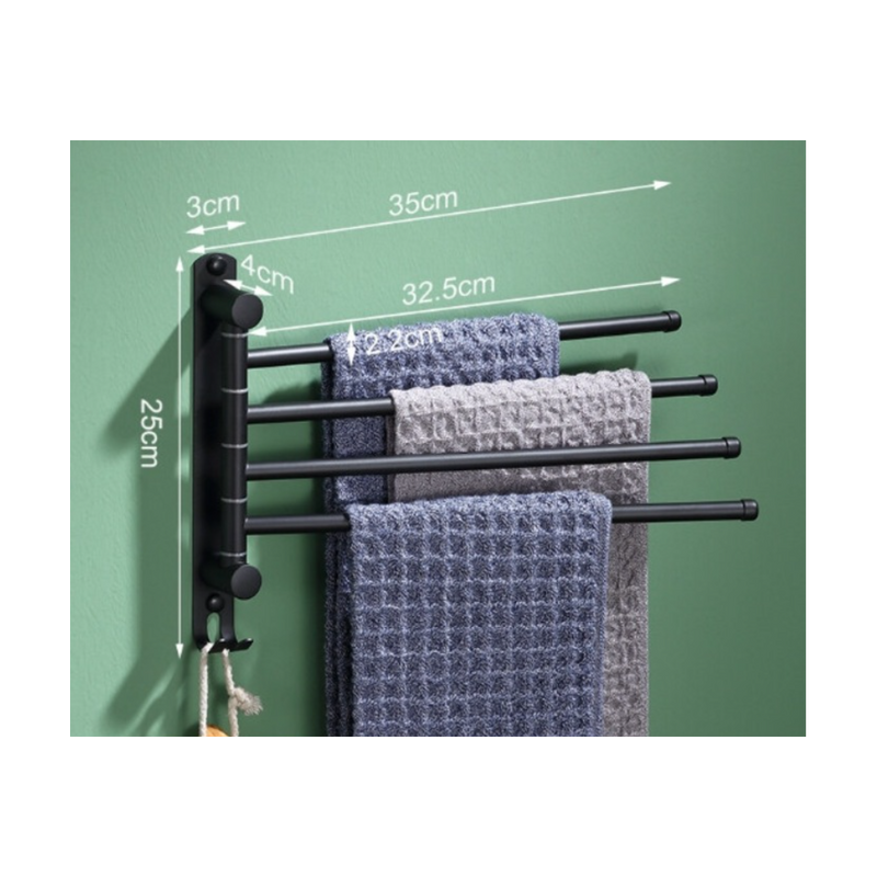 Suport prosoape Livit, metal, negru, 26 x 35 cm