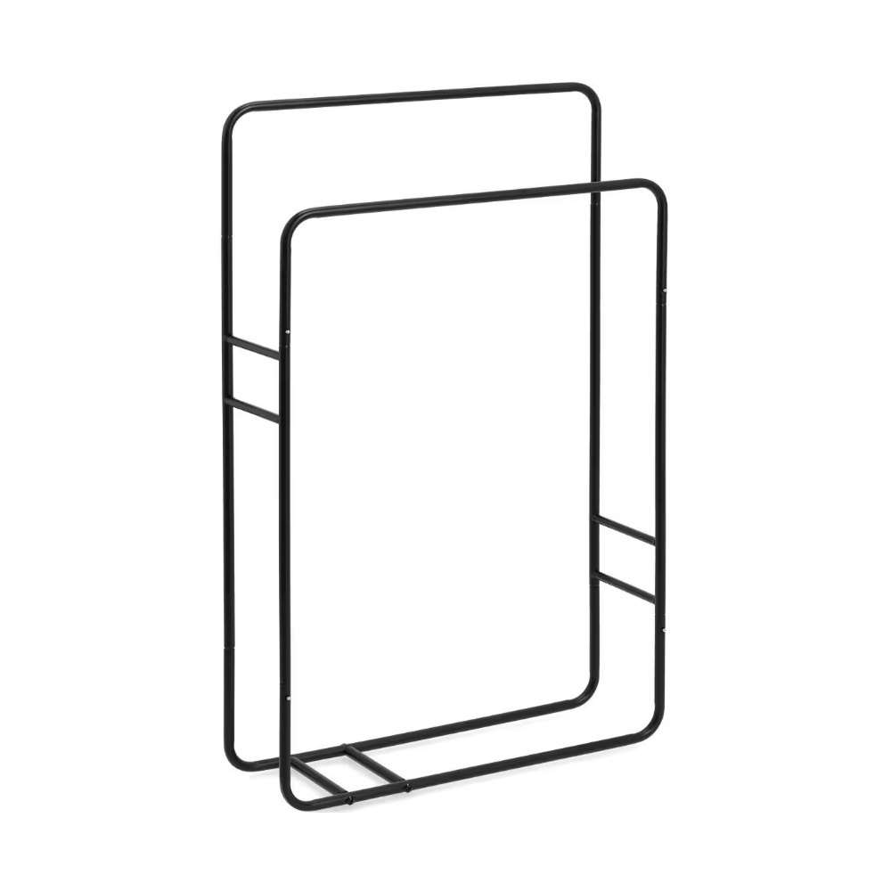 Suport prosoape Quad, metal, negru, 48.5 × 15 × 77 cm