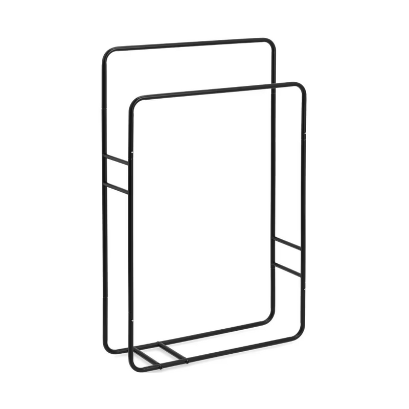 Suport prosoape Quad, metal, negru, 48.5 × 15 × 77 cm