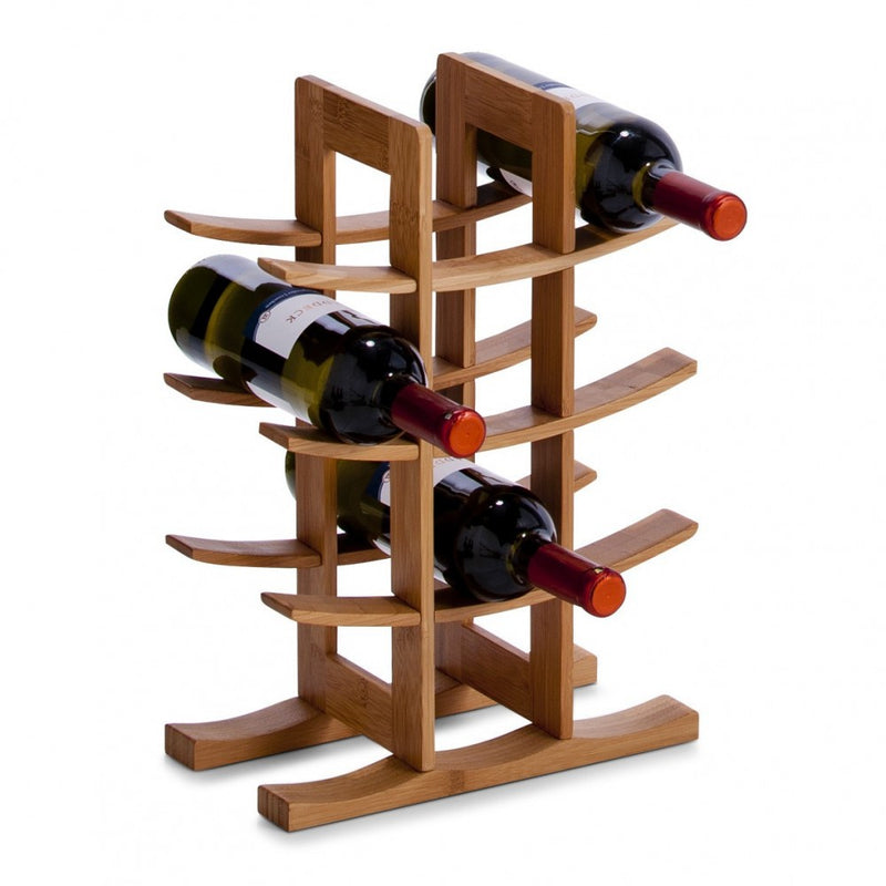 Suport sticle vin Zeller, bambus, 29 x 16 x 42 cm