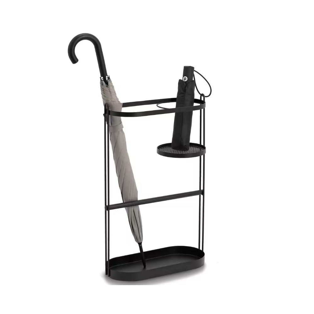 Suport Umbrela Rafa, metal, negru, 35.8 × 16 × 57.2 cm