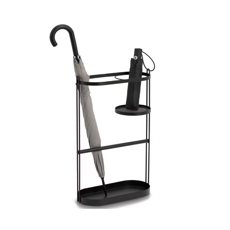Suport Umbrela Rafa, metal, negru, 35.8 × 16 × 57.2 cm