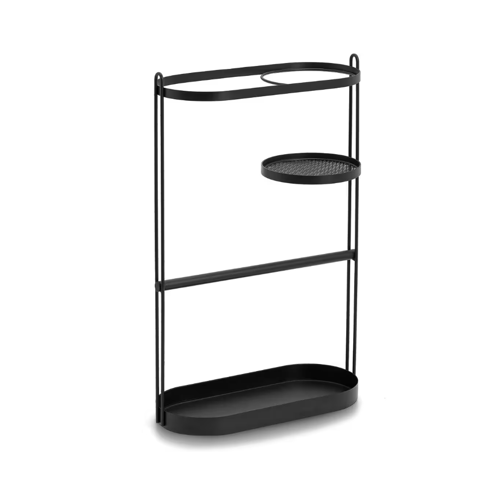 Suport Umbrela Rafa, metal, negru, 35.8 × 16 × 57.2 cm