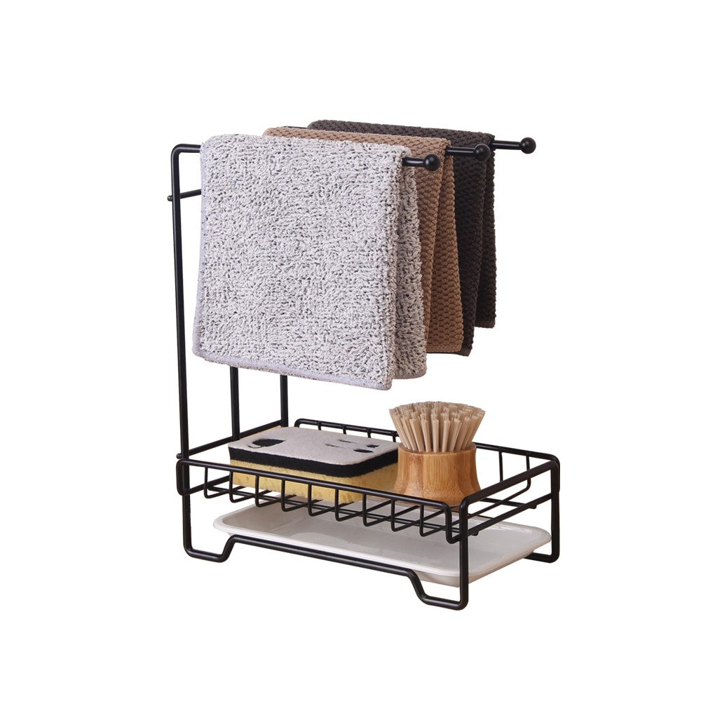 Organizator bucatarie Livit, Artima, metal, negru, 15 x 24 x 30 cm