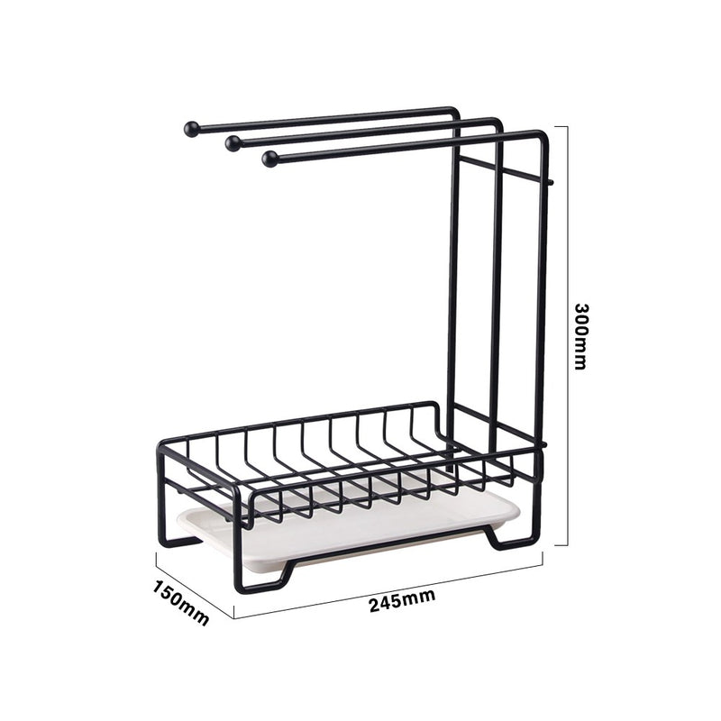 Organizator bucatarie Livit, Artima, metal, negru, 15 x 24 x 30 cm