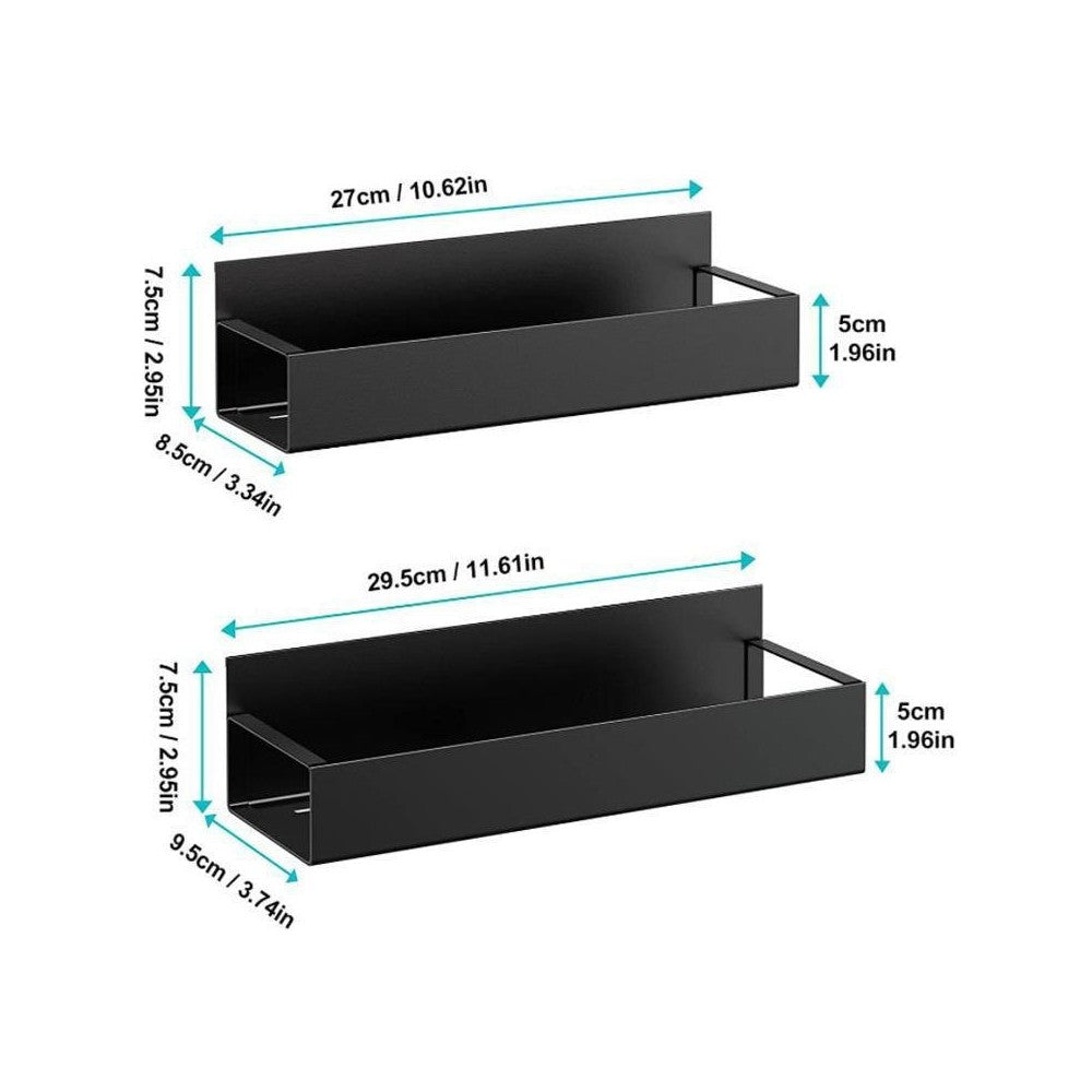 Set 2 etajere Livit Corth, metal negru
