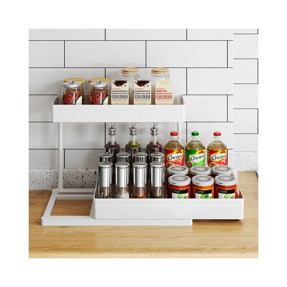Raft bucatarie Livit Fort, etajat, plastic, alb, 24 x 40 x 33.5 cm