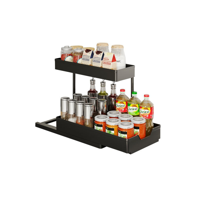 Raft bucatarie Livit Fort, etajat, metal, negru, 24 x 40 x 33.5 cm