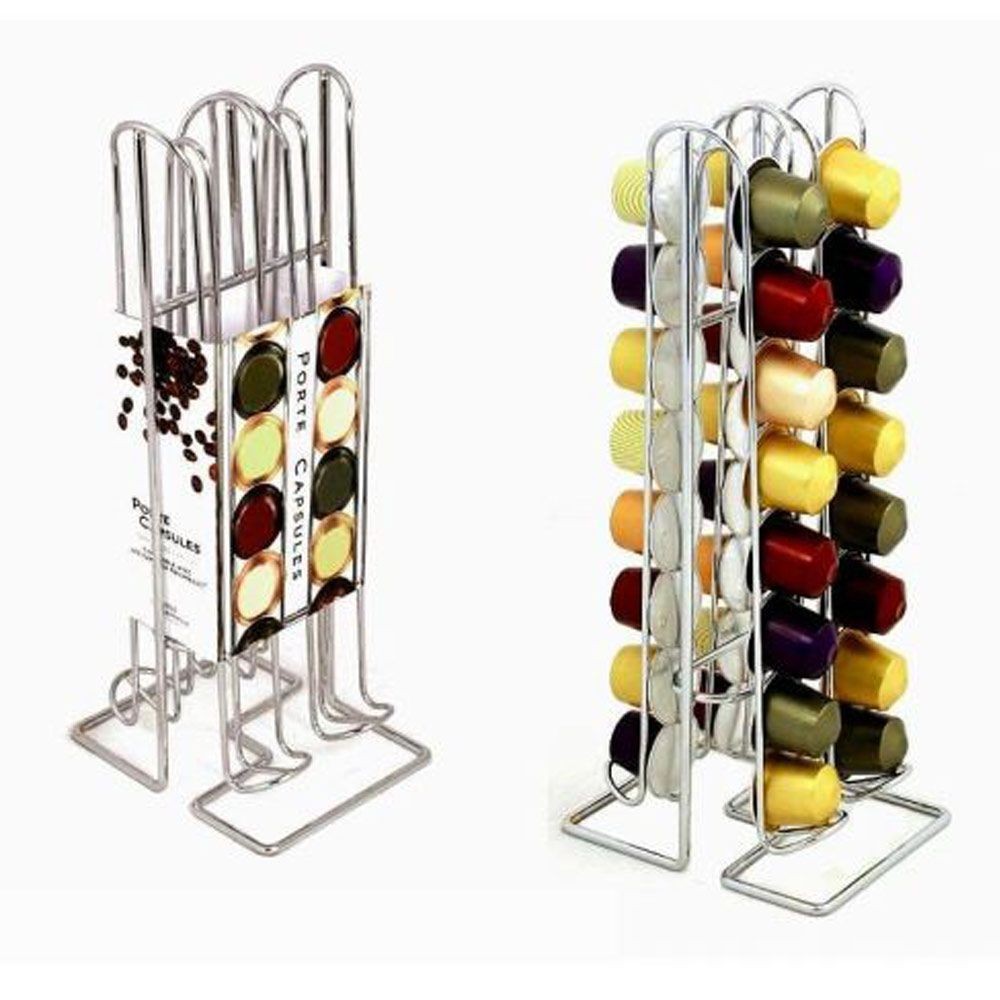 Suport 32 capsule espresso 5five Chrome, 10 x 12.7 x 29.5 cm