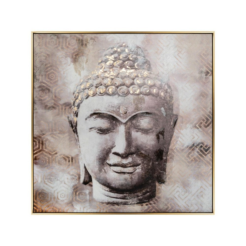 Tablou canvas Bouddha Gold, 102x102 cm