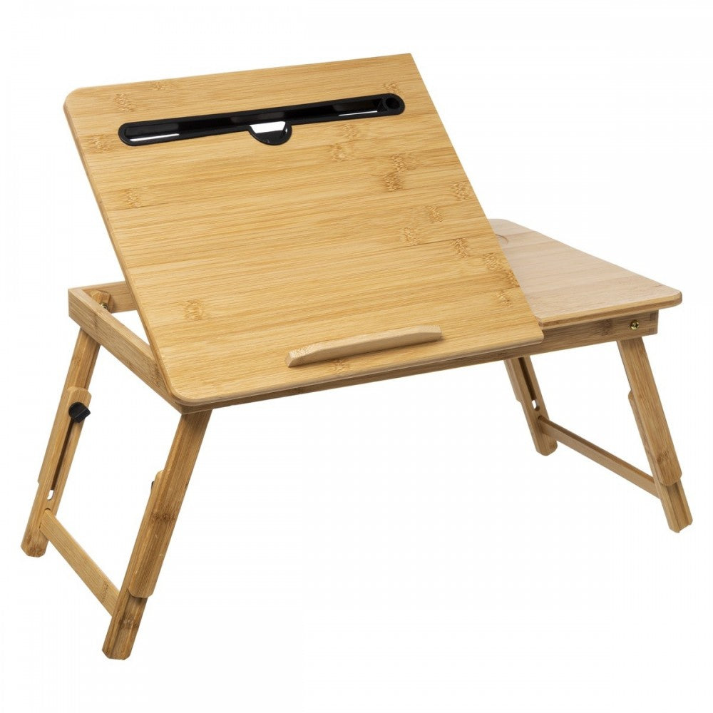 Masa Smarty, lucru in pat, bambus, reglabila, 53.5 x 33.5 x H21.5 cm