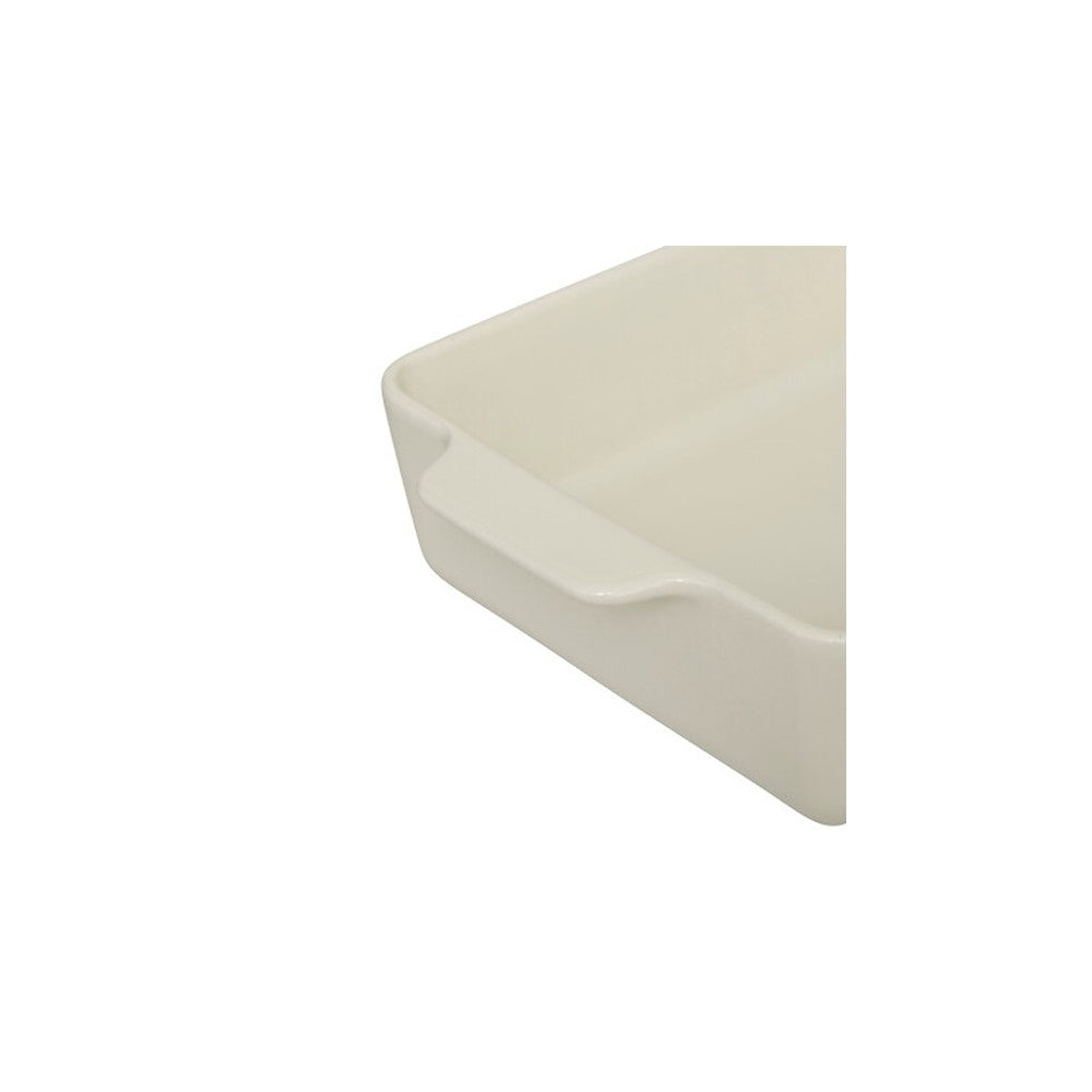 Tava copt, ceramica, alb, 36.6 x 19 x H 7.2 cm