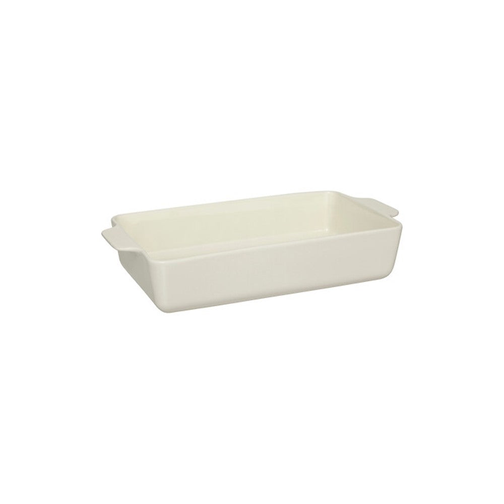 Tava copt, ceramica, alb, 36.6 x 19 x H 7.2 cm