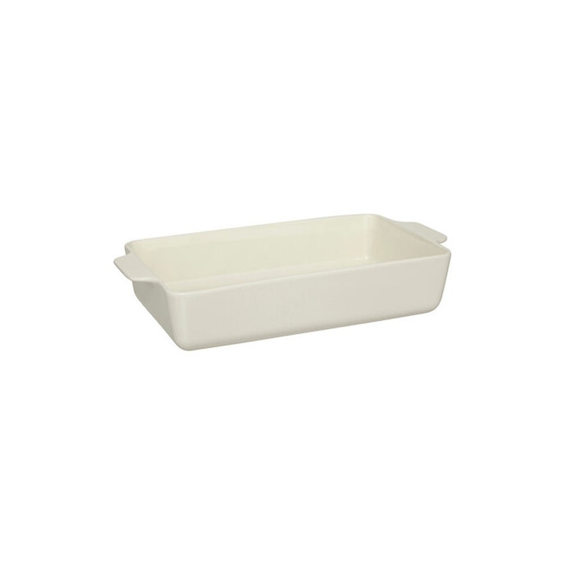 Tava copt, ceramica, alb, 36.6 x 19 x H 7.2 cm